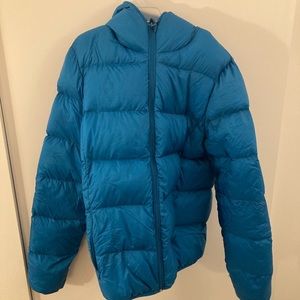 Electric blue puffer jacket